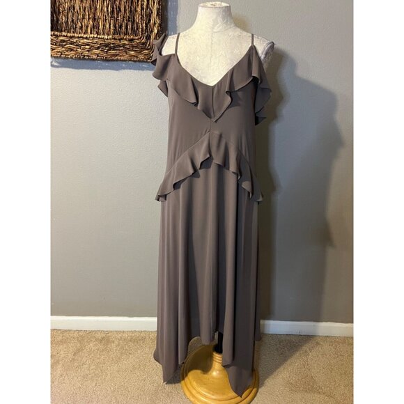 BCBGMaxAzria LISSA Midi Dress S Small Brown Washable Fairy Whimsigoth $228 NEW - Picture 2 of 11